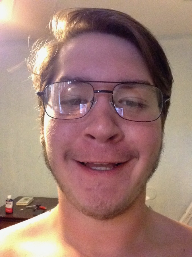 Matt in 2015, shy, in glasses
